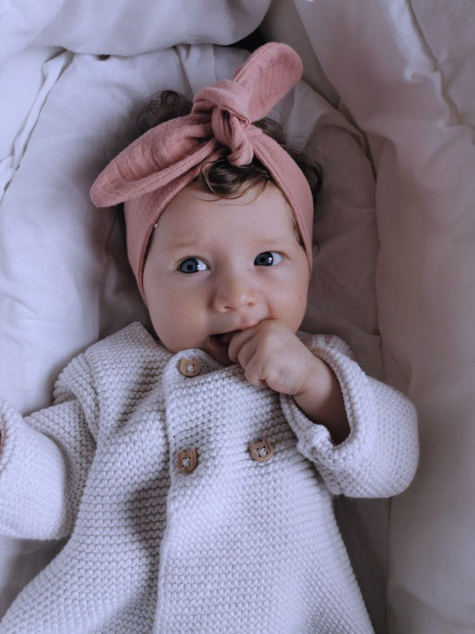 Bandeau bébé - Rose marsala