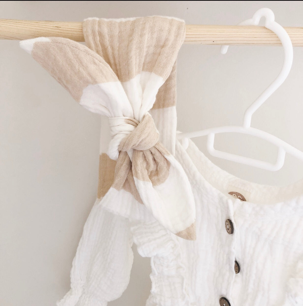 Bandeau bébé - Rayé beige