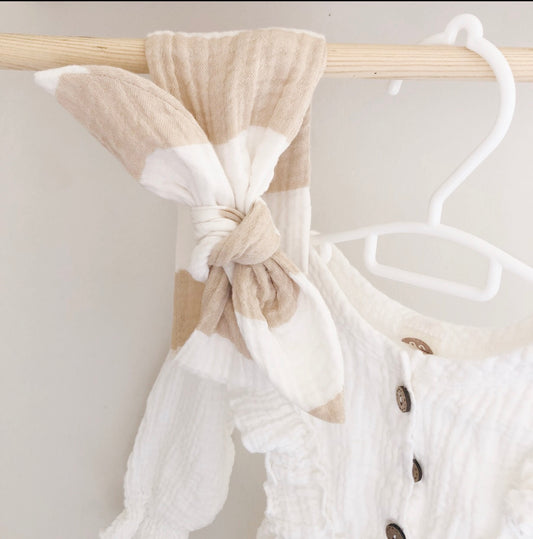 Bandeau bébé - Rayé beige