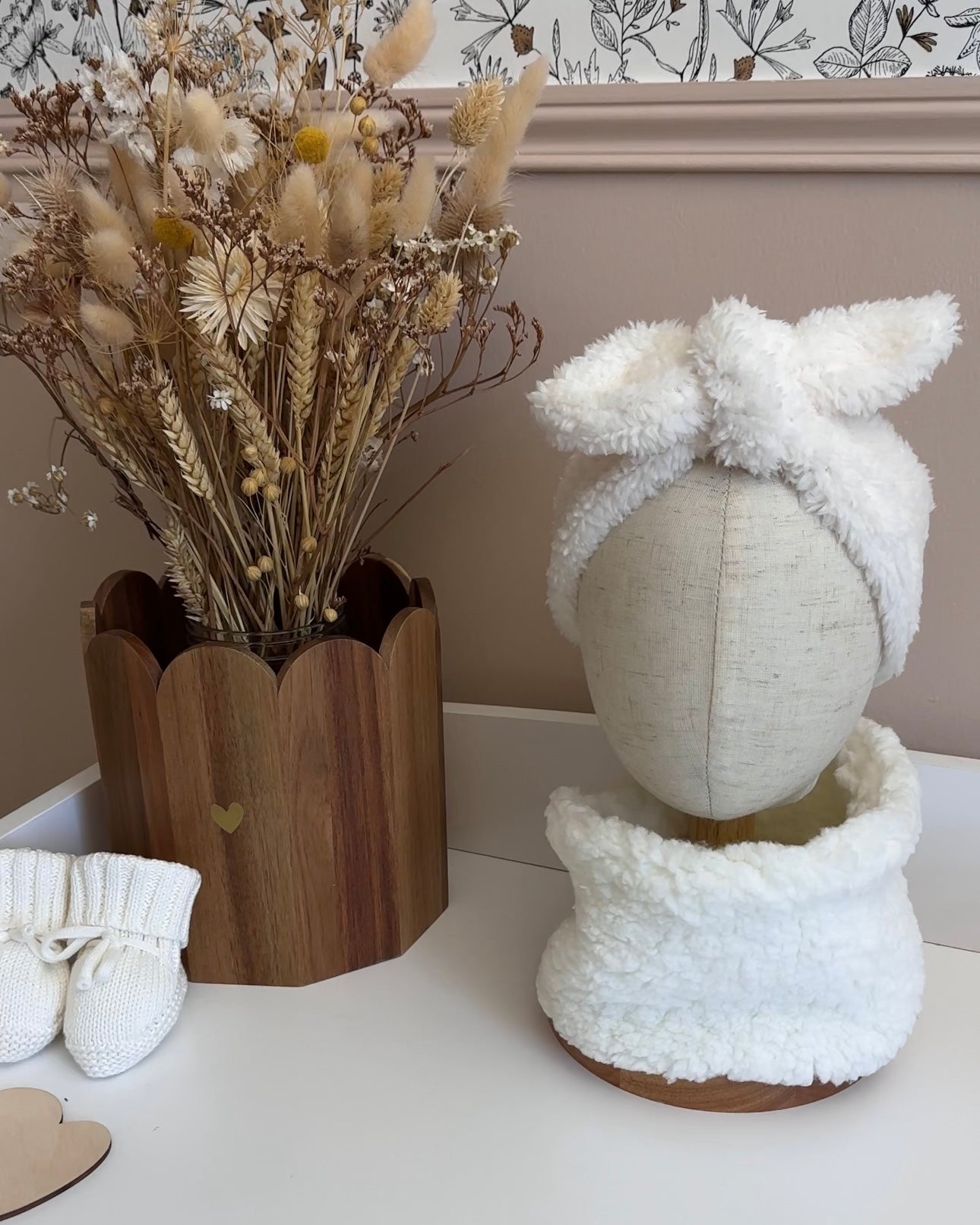 Bandeau bébé - Moumoute blanche