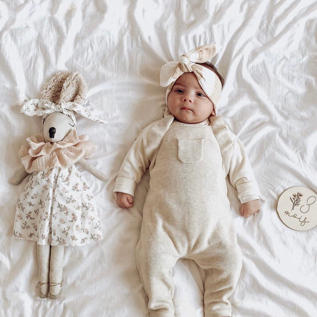 Bandeau bébé - Rayé beige