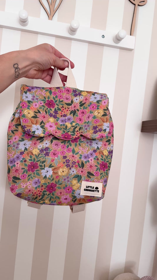Sac à dos bébé personnalisable - Fleurs multicolores